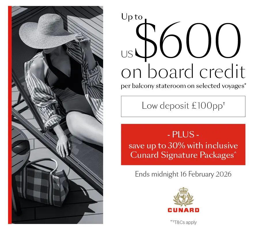 Cunard Up To $600 On Board Credit